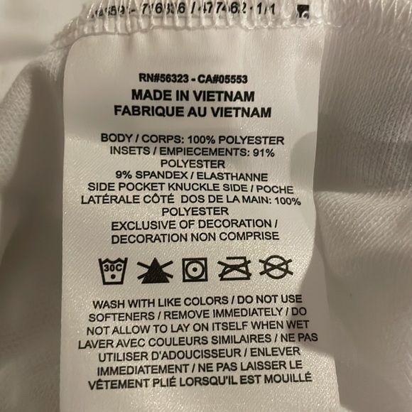 Nike Standard Fit Size L White Dri-Fit Shorts with Black and Gray Trim NWT - Picture 8 of 8